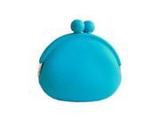 Coin Wallet Silicone Purse Pouch with metal buckle Blue