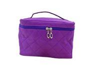 New Zipper Cosmetic Storage Make up Bag Handle Train Case Purse S purple