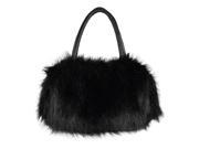 Lovely Fur Leather Handbag Shoulder Bag Winter Black