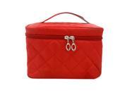 New Zipper Cosmetic Storage Make up Bag Handle Train Case Purse S red