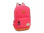 Fashion super sweet cat ear design middle school style ladies lady girls backpack for school camping trip laptop multifunction bag of canvas Watermelon red