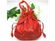Embroidered Dolly bag bridesmaid bridal handbag wedding Red