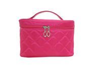 New Zipper Cosmetic Storage Make up Bag Handle Train Case Purse M rose red
