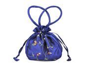Embroidered Dolly bag bridesmaid bridal handbag wedding dark blue