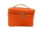 New Zipper Cosmetic Storage Make up Bag Handle Train Case Purse M orange