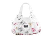Fashion handbag Women PU leather Bag Tote Bag Printing Handbags Satchel Red rose white Handstrap