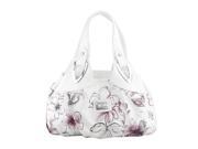 Fashion handbag Women PU leather Bag Tote Bag Printing Handbags Satchel Ink safflower white Handstrap