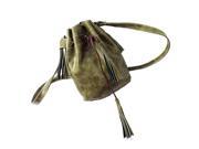 Women bag Tassel fashion bucket bag pu leather patchwork women shoulder bag messenger bag women handbag green