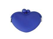 Sapphire Blue Candy Silicone Key Coin Change Heart Wallet Purse Bag