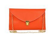 Women Envelope Clutch Chain Purse Handbag Shoulder Messenger Orange