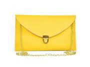 Women Envelope Clutch Chain Purse Handbag Shoulder Messenger Yellow