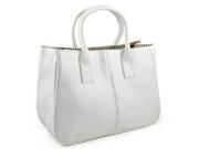 Ladies Class PU Leather Satchels Tote Purse Bag Handbag White