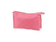 Women Zipper Closure Small Cosmetic Case Makeup Bag Pink Size L