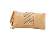 Hot selling PU Leather fashion Rivet bag women wallet Bag fashion women s clutches apricot