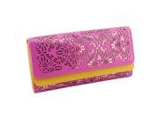 New Classic explosive dual fold hollow bag Women Long Wallet lady purse card rose red