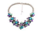 Luxury Crystal Flower Shaped Pendants Statement Necklace Fashion Jewelry Women Accessories