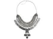 Hot tassel exaggerated long Silver Coin necklace women fashion statement necklaces pendants for women fashion jewelry