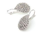 Silver Plated Teardrop Rhinestone Earrings Fashion 1.06x0.75