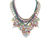 Necklaces Retro Multilayer Gem Flowers Necklace Necklaces Pendants Retro Women Fashion Jewelry colorful