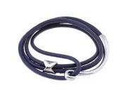 PU Leather Bracelet Multilayer Women Fashion 330x9mm Dark Blue