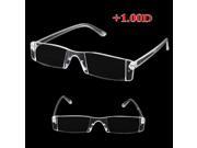 Rimless Reading Glasses Metal Temple from 1.00 to 4.00 Diopter Clear UK 100 degrees