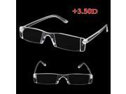 Rimless Reading Glasses Metal Temple from 350 degrees