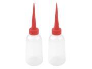 2 Pcs 100ml Red Plastic Tip Nozzle Lubricant Oil Squeeze Bottle