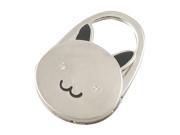 Cat Cartoon Foldable Silver Tone Handbag Hook Antislip Rubber Base