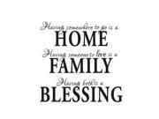 Home Family Blessing Wall Sticker Decal Removable Mural Home Decor