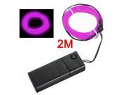 Purple Flexible EL Wire Neon Light 2M Dance Party Decor Controller