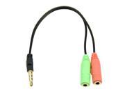 PC Headset To Smartphone Adapter Dual 3.5mm Male to Female Splitter Cable