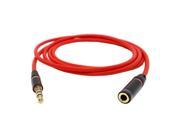 3.5mm 4 Pole Male to Female Red Gold Plated Headphone Earphone Audio Adapter Mic Extension Cable