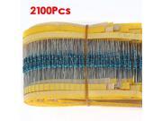 2100pcs 21 Values 1 ohm~1M ohm 1 4W 0.25W 1% Metal Film Resistor Assortment Kit