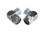 Silver Tone N Male to N Female Right Angle Coaxial Adapter 2 Pcs