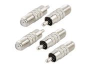 5 Pcs F Type Female Jack to RCA Male Straight Adapter Connector