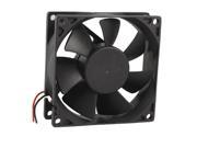 8 x 8cm Two wire 12V DC Brushless Cooling Fan Blac