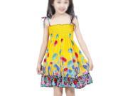 New summer style girls dresses Fashion Knee length beach dresses for girls sleeveless bohemian children sundress girls yellow 3T
