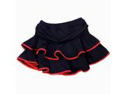 Girl skirt Latin dance skirt child Latin skirt ballet dance dress L Black Red edge