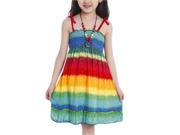 New summer girls dresses Fashion Knee length beach dresses for girls sleeveless bohemian children dresses girls 150cm Colorful