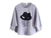 Hot Sale Spring And Autumn Girl T Shirt Long Sleeve Child Batwing Loose T shirts Kids Clothes Children Fashion Tops Gray 120cm