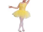 Children dance tulle dress girl ballet suspender dress fitness clothing performance wear leotard costume Yellow 5XL