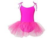 Children dance tulle dress girl ballet suspender dress fitness clothing performance wear leotard costume hot pink 4XL