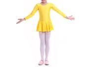 Girl Ballet Dress professional Ballet TuTu classical Dance Wear Performance Latin Dance Leotard Long sleeve New yellow L