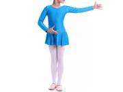 Girl Ballet Dress professional Ballet TuTu classical Dance Wear Performance Latin Dance Leotard Long sleeve New Blue XL