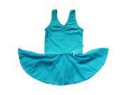 New Girls Kids Gymnastics Leotard Ballet Tutu Skate Dance Party Skirt Fairy Dress Blue 100cm