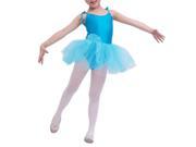 Children dance tulle dress girl ballet suspender dress fitness clothing performance wear leotard costume Blue 4XL