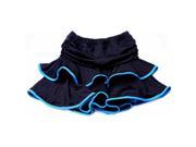 Girl skirt Latin dance skirt child Latin skirt ballet dance dress M Black Blue edge