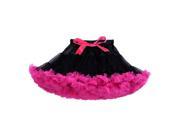 Baby girls chiffon fluffy tutu Princess party skirts Ballet dance wear XS black hot pink
