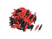 Black Red Electric Metal Alligator Clips Test Leads 100 Pcs