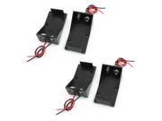 4x Battery Storage Case Slot Holder for 9V Batteries w 5.9 Wire Leads
